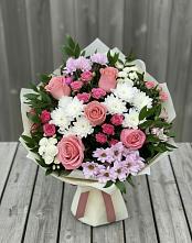 Букет цветов из:  Альстромерии, Гвоздики, Розы и Хризантемы #REPLACE_PRED# Ширинский