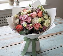 Букет цветов из:  Розы, Лизиантусы и Гвоздики в Ширинский